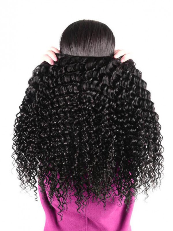 Deep Wave Hairstyles Brazilian Human Hair 4 Bundles With 4*4 Lace Closure