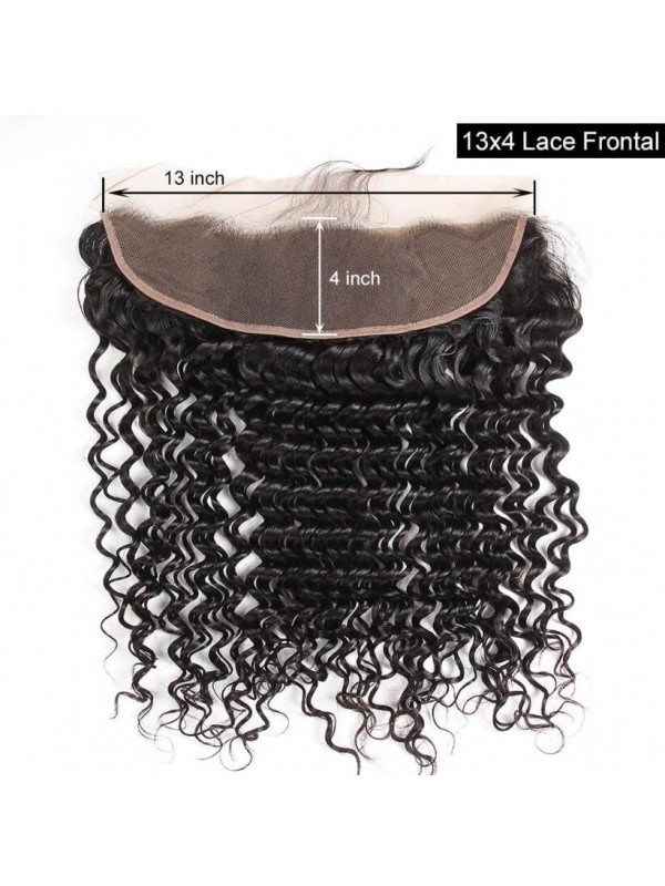Deep Wave 3 Bundles with 13*4 Lace Frontal Malaysian Virgin Hair
