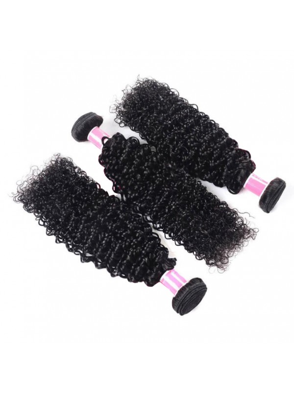 3pcs Kinky Curly with 13*4 Lace Frontal Indian Hair