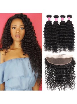 Peruvian Deep Wave With Lace Frontal 13x4 inch Dee...