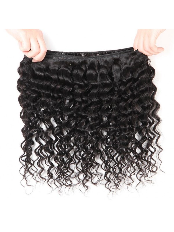 Malaysian VIrgin Hair 4pcs Deep Wave with 13*4 Lace Frontal