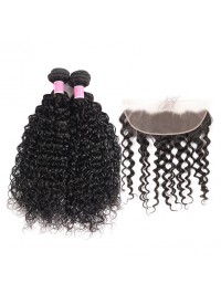 Brazilian Hair 4 Bundles Natural Wave with 13*4 Frontal