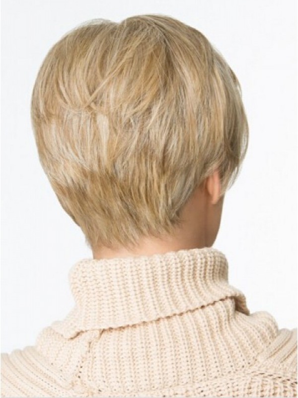 Blonde Boy Cut Capless Straight Short Remy Human Hair Wigs 6 Inches