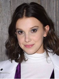 Millie Bobby Brown Glamor Middle Parting Capless Human Hair Wigs
