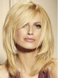 Hime Cut Blonde Capless Remy Human Hair Wigs