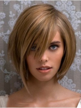 Blonde Bob Style Lace Front Hair Wigs 10 Inches Wi...
