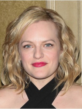 Elisabeth Moss Blonde Wavy Chin Length Capless Rem...