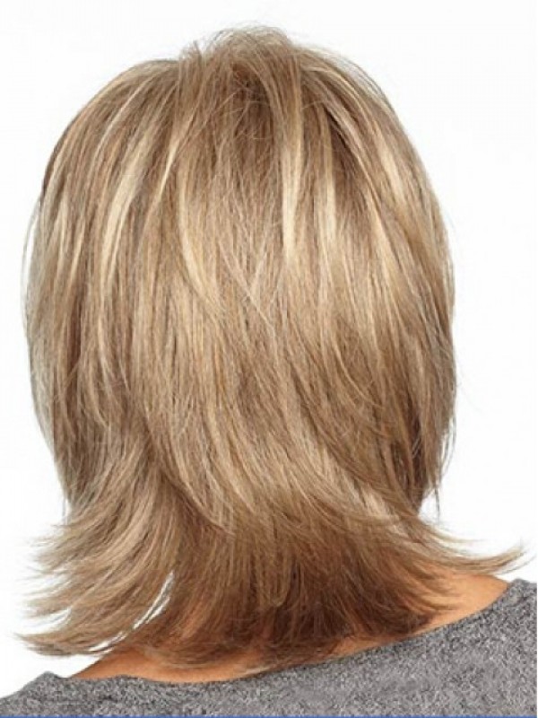 Blonde Medium Smooth Full Lace Remy Human Hair Wigs