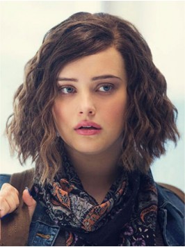 Hannah Baker Bob Style Medium Curly Hair Lace Fron...