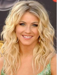 Julianne Hough Blonde Long Loose Wave Capless Human Wigs 20 Inches