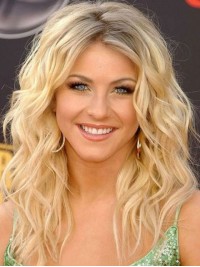 Julianne Hough Blonde Long Loose Wave Capless Human Wigs 20 Inches
