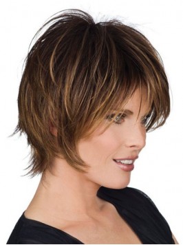 Layered Two-Tones Straight Capless Remy Human Hair...