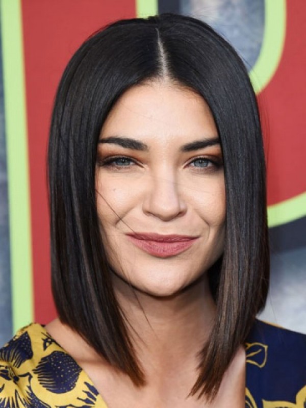 Jessica Szohr Central Parting Straight Lace Front Human Wigs 12 Inches