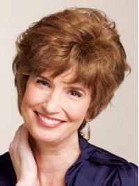 Layered Short Wavy Human Hair Capless Wigs 4 Inches