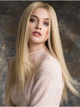 Central Parting Blonde Long Straight Lace Front Re...