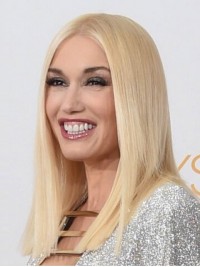 Gwen Stefani Blonde Central Parting Straight Lace Front Remy Human Wigs 16 Inches