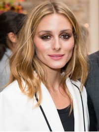 Olivia Palermo Central Parting Medium Wavy Lace Front Human Hair Wigs 14 Inches