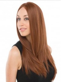 Central Parting Long Straight Lace Front Remy Human Hair Wigs 22 Inches