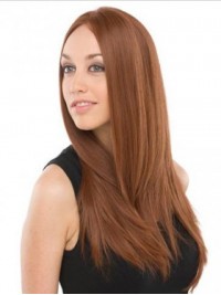 Central Parting Long Straight Lace Front Remy Human Hair Wigs 22 Inches