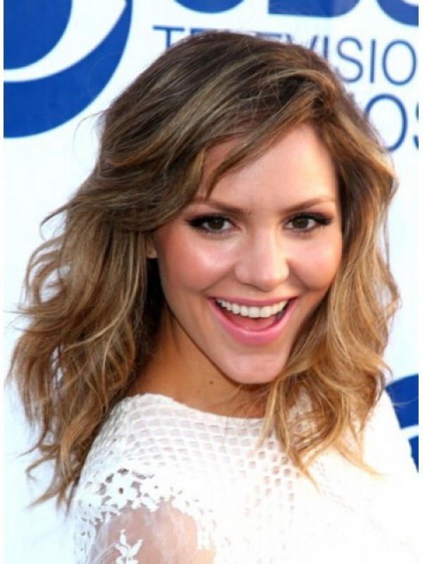 Katharine Mcphee Two-Tones Long Capless Remy Human Hair Wigs 16 Inches