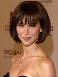 Short Straight Bob Style Capless Remy Human Hair Wigs With Bangs