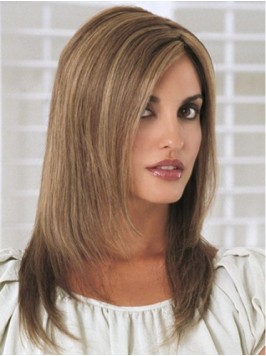 Long Straight Capless Remy Human Hair Wigs With Si...