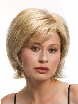 Blonde Chin Length Straight Capless Human Hair Wig...