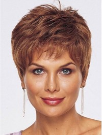 Boy Cut Straight Lace Front Remy Human Hair Wigs With Bangs 4 Inches