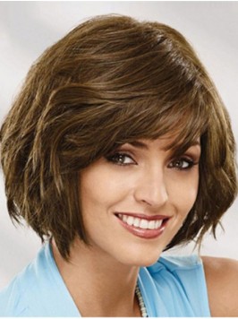 Flaxen Bob Style Short Straight Capless Human Hair...