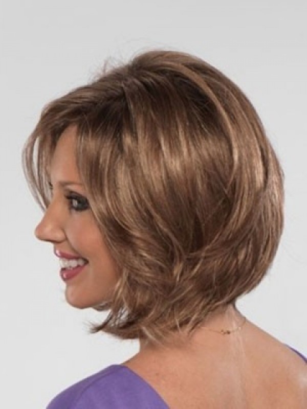 Short Central Parting Capless Remy Human Hair Straight Wigs 10 Inches