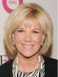 Joan Lunden Bob Style Straight Blonde Capless Human Hair Wigs With Bangs 10 Inches