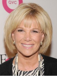 Joan Lunden Bob Style Straight Blonde Capless Human Hair Wigs With Bangs 10 Inches