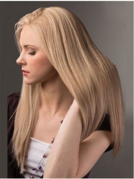 Smooth Blonde Long Straight Lace Front Human Hair ...