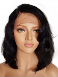 Human Hair With Women'S Virgin Hair Wavy Lace Wigs 14 Inches