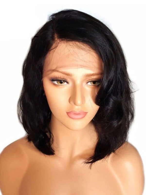 Human Hair With Women'S Virgin Hair Wavy Lace Wigs 14 Inches