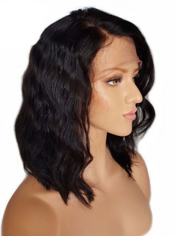 Human Hair With Women'S Virgin Hair Wavy Lace Wigs 14 Inches