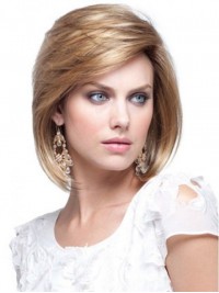 Blonde Straight Short Capless Remy Human Hair Wigs 10 Inches