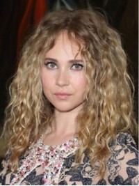 Light Brown Central Parting Long Curly Lace Front Human Hair Wigs 18 Inches