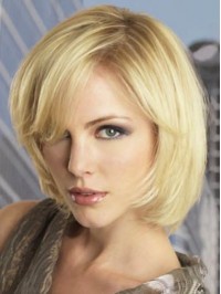 Blonde Straight Short Lace Front Remy Human Hair Wigs 10 Inches