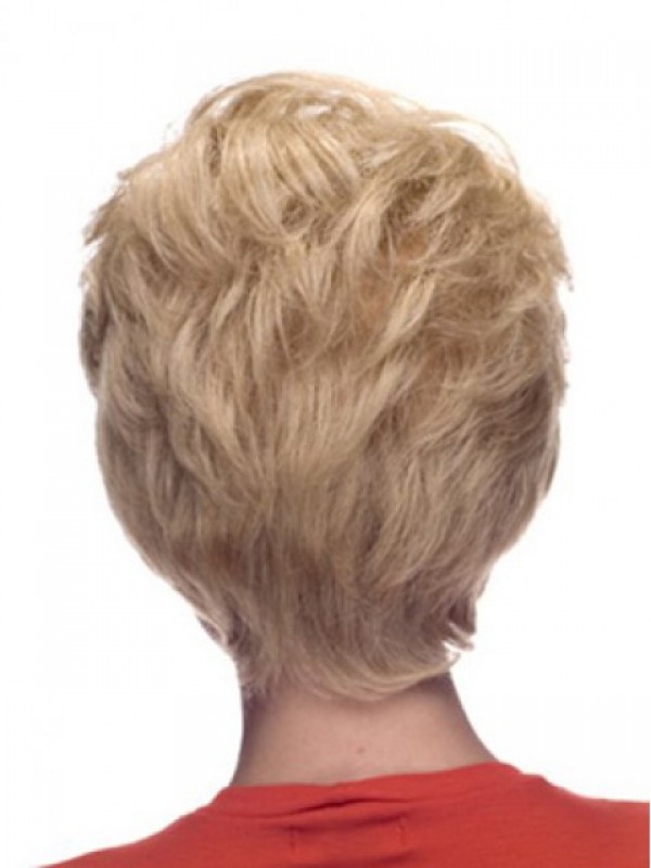 Blonde Boy Cut Short Straight Lace Front Remy Human Hair Wigs With Bangs 4 Inches