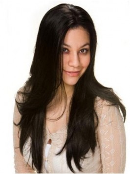 Black Long Straight Lace Front Remy Human Hair Wig...