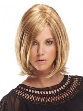 Short Blonde Straight Human Wigs