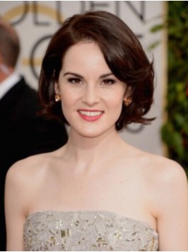 Michelle Dockery Short Wavy Lace Front Bob Wigs
