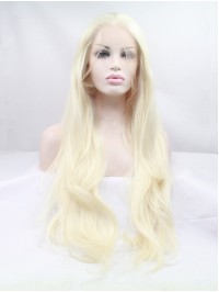 Long Blonde Lace Front Wavy Synthetic Wigs