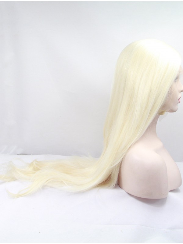 Long Blonde Lace Front Wavy Synthetic Wigs
