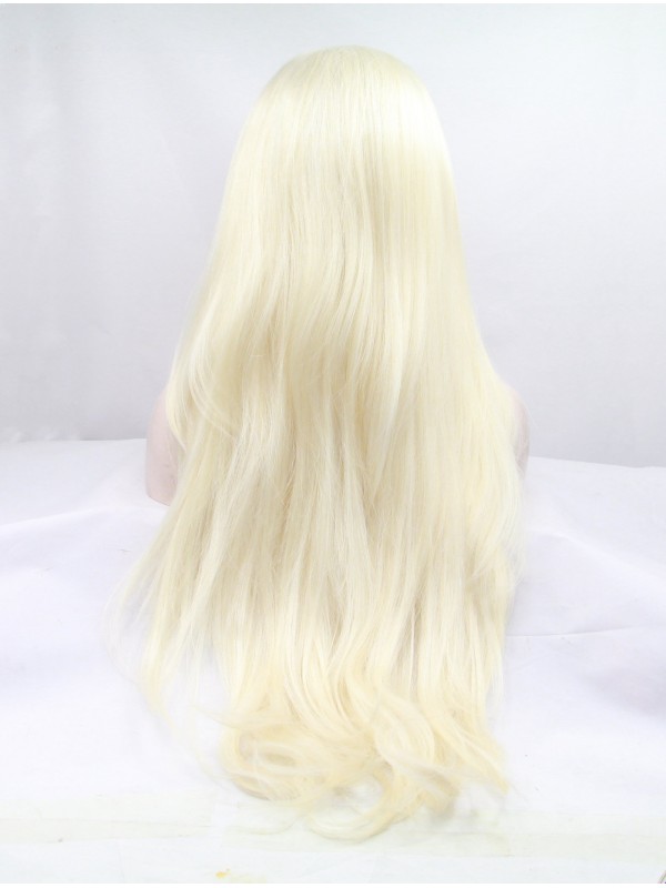 Long Blonde Lace Front Wavy Synthetic Wigs