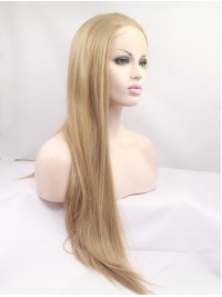 30" Blonde Lace Front Layered Straight Synthetic Wigs