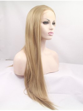 30" Blonde Lace Front Layered Straight Synthe...