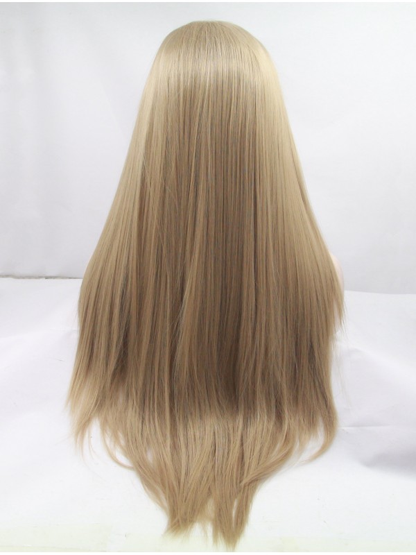 30" Blonde Lace Front Layered Straight Synthetic Wigs