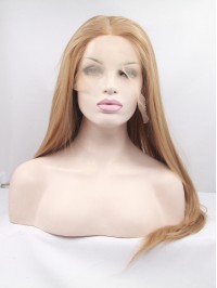 18" Blonde Lace Front Straight Synthetic Wigs